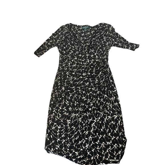Lauren Ralph Lauren Crossover V-Neck Half Sleeve Dress Women Size 2 Petite - Picture 9 of 13